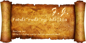 Fehérváry Júlia névjegykártya