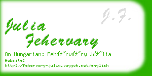 julia fehervary business card